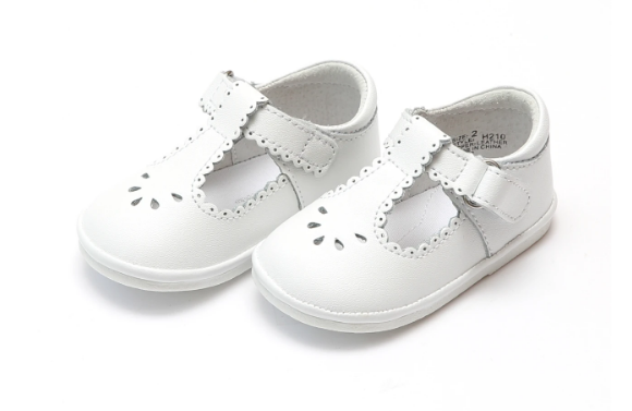 Dottie Scalloped T-Strap Mary Jane White