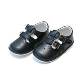Hattie Double Velcro Buckle Leather Mary Jane