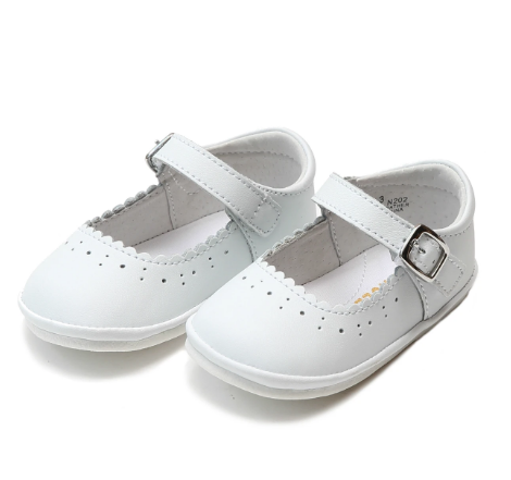 Scarlett Scalloped Mary Jane White