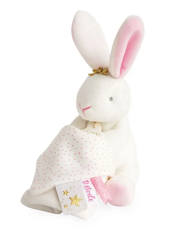 Pearl Bunny Plush Stuffed Animal with Doudou Baby Blanket