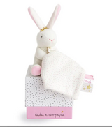 Pearl Bunny Plush Stuffed Animal with Doudou Baby Blanket