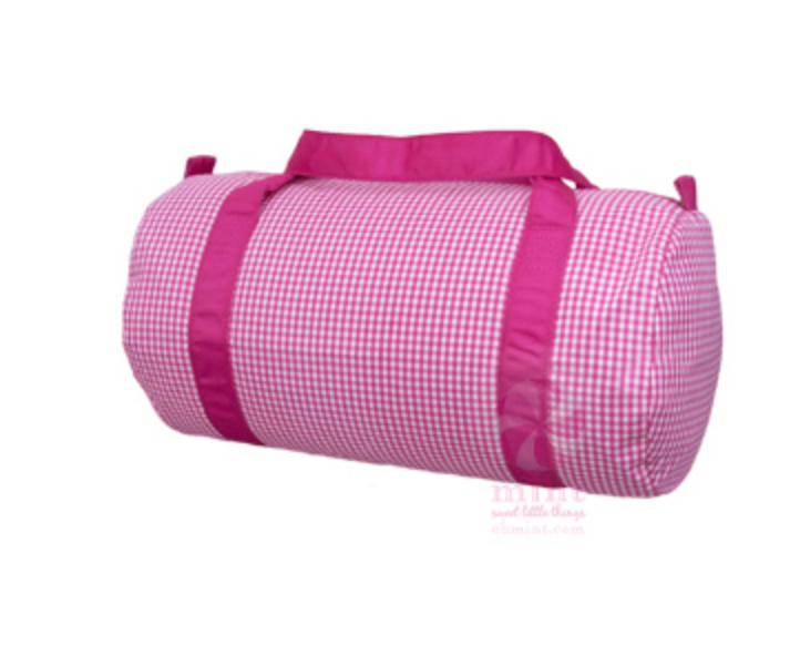 Hot pink gingham medium duffel