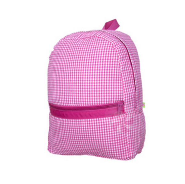 Hot pink gingham medium backpack