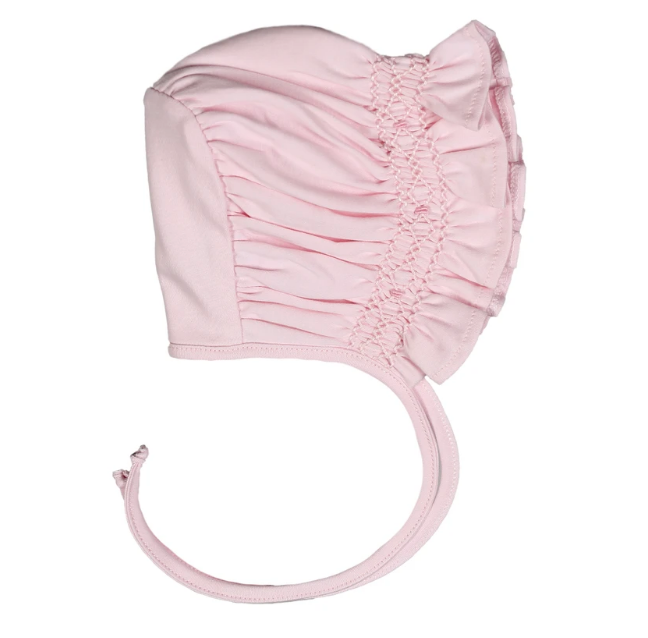 Pink Smocked Pima Bishop Bonnet