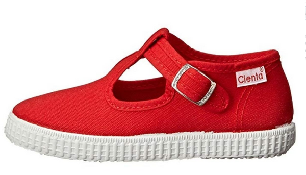 Cienta Red T Strap Shoes