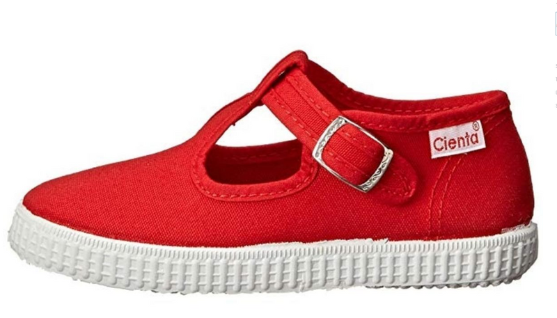Cienta Red T Strap Shoes