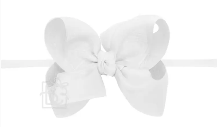 Grosgrain Medium Bow on Nylon headband 4.5"