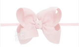 Grosgrain Medium Bow on Nylon headband 4.5"