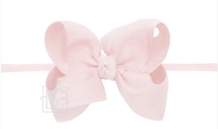Grosgrain Medium Bow on Nylon headband 4.5"