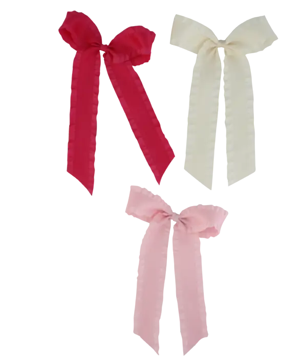 Satin Ruffle Longtail Bow