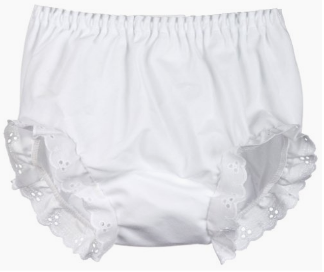 White Eyelet Diaper Cover