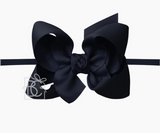 Grosgrain Small Bow Headband Nylon 3.5"