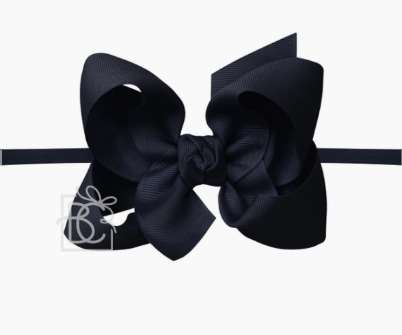 Grosgrain Small Bow Headband Nylon 3.5"