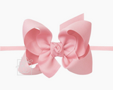 Grosgrain Medium Bow on Nylon headband 4.5"