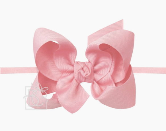 Grosgrain Medium Bow on Nylon headband 4.5"