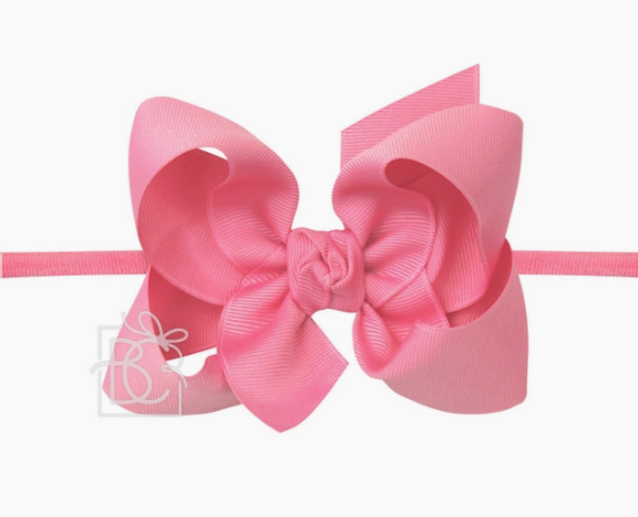 Grosgrain Medium Bow on Nylon headband 4.5"