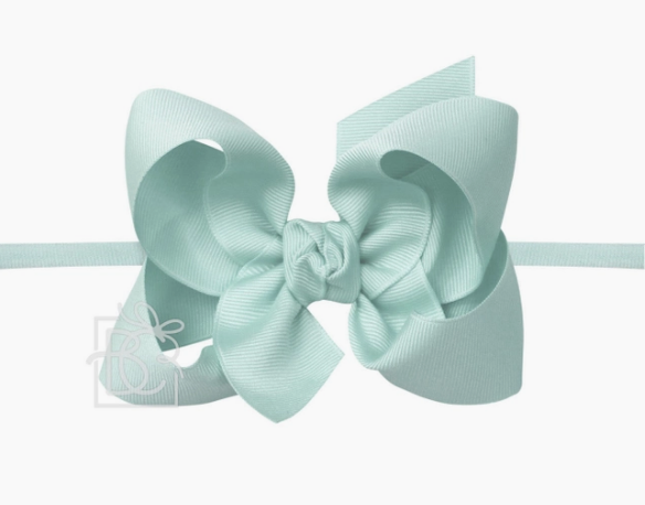 Grosgrain Medium Bow on Nylon headband 4.5"