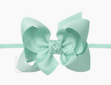 Grosgrain Medium Bow on Nylon headband 4.5"
