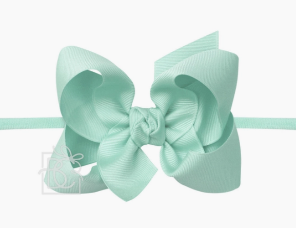 Grosgrain Medium Bow on Nylon headband 4.5"