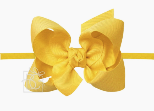Grosgrain Medium Bow on Nylon headband 4.5"