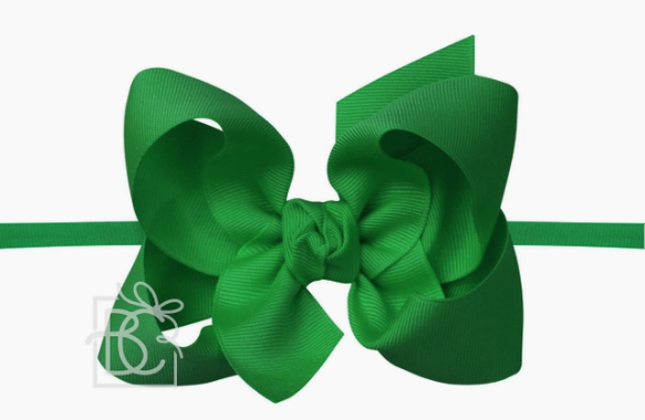 Grosgrain Medium Bow on Nylon headband 4.5"