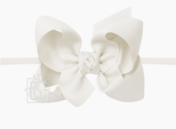Grosgrain Medium Bow on Nylon headband 4.5"