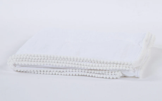 Swaddle Baby Blanket with Pompom Edge