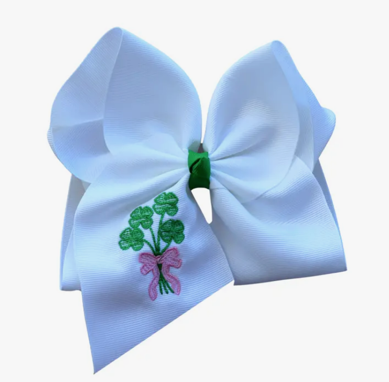 Shamrock Bouquet Embroidered Bow