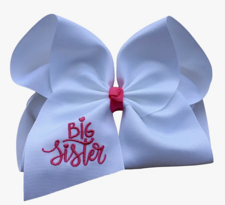 Big Sister Embroidered Bow
