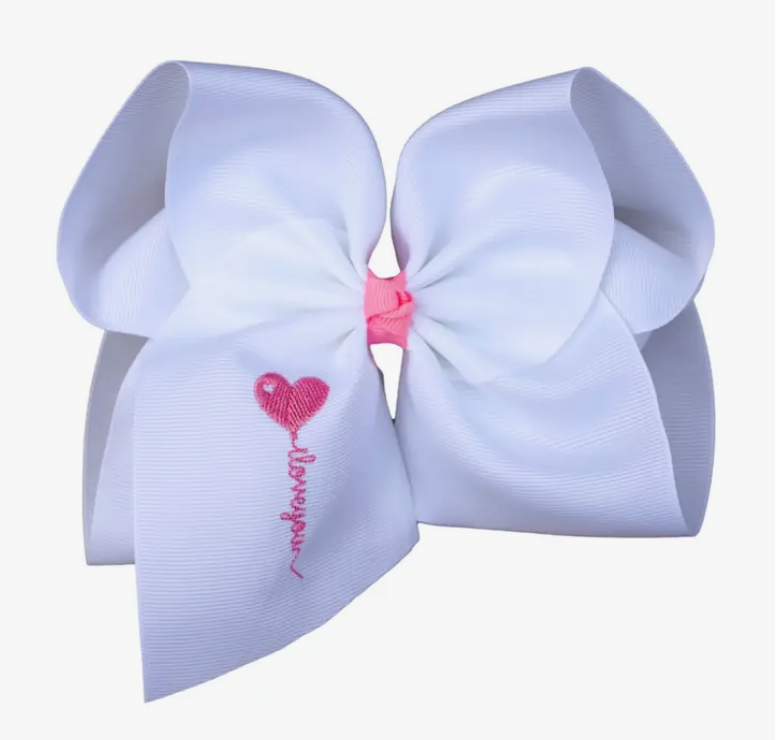I Love You Embroidered Bow