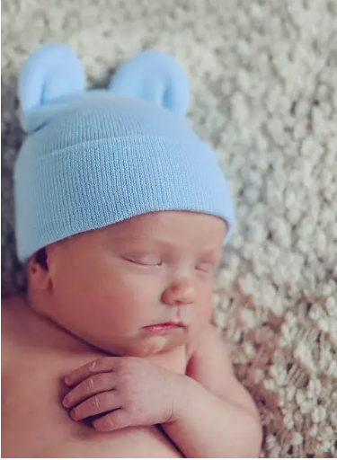 Blue Bear Newborn Hat