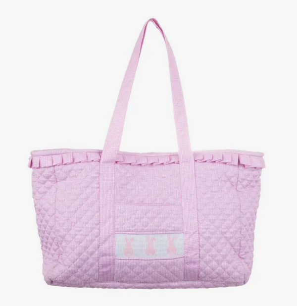 Smocked Pink Bunny Tote Bag