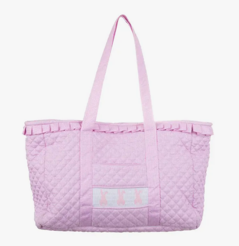 Smocked Pink Bunny Tote Bag