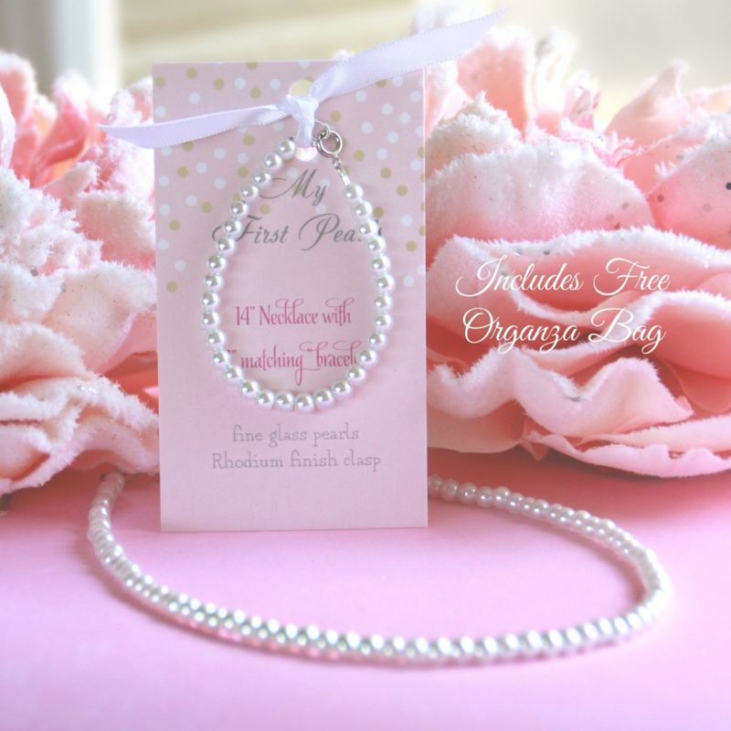 My First Pearls Set 5" bracelet with 14" Necklace