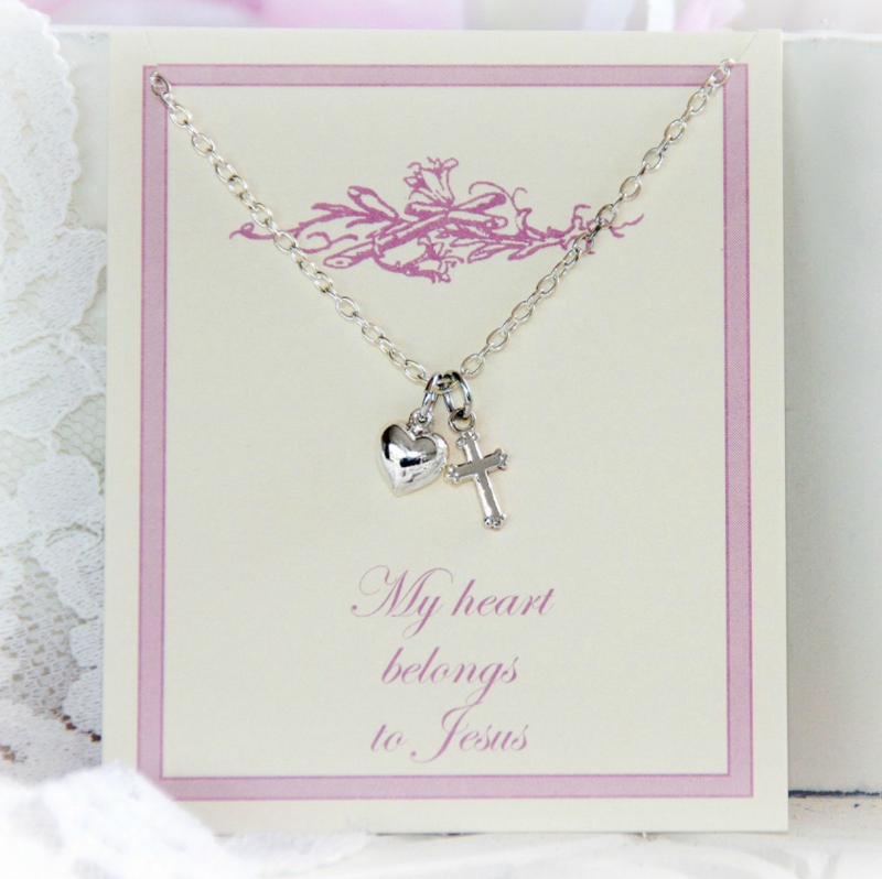 Rhodium My Heart belongs to Jesus Necklace