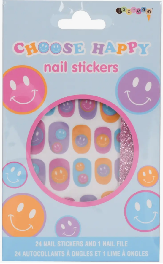 Happy Tie Dye Nail Stickers And Nail File Set
