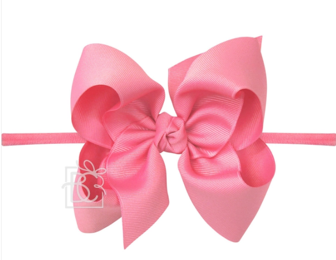 Grosgrain Small Bow Headband Nylon 3.5"