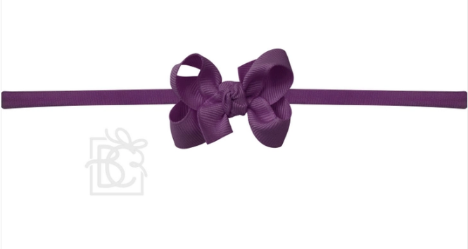 Grosgrain Small Bow Headband Nylon 3.5"