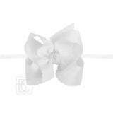 Nylon Headband W/ Scalloped Edge Grosgrain Bow 4.5" Medium
