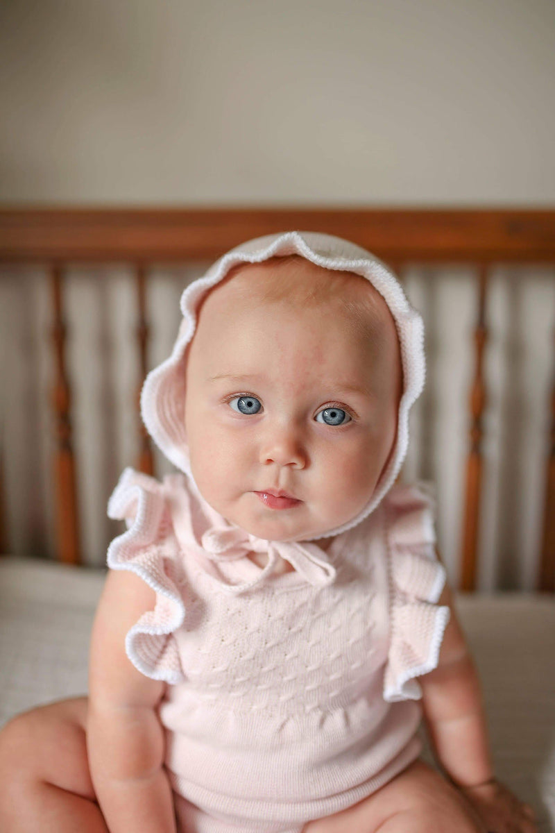 Pink Ruffle Bonnet